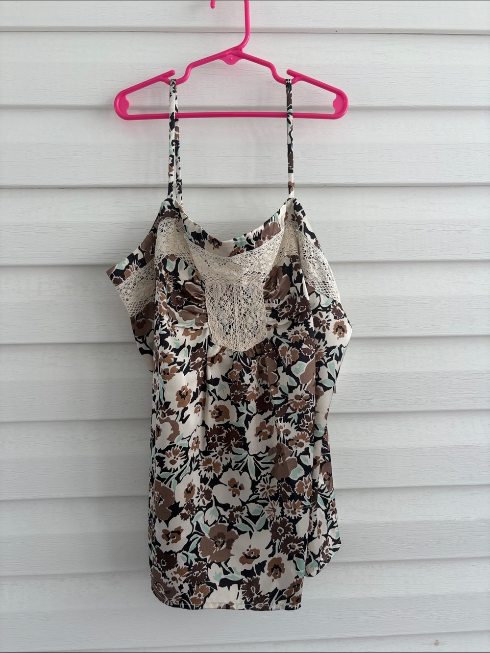Jessica Simpson NWT Floral Lace Crochet Cami Tank Top Size M Boho Cottagecore